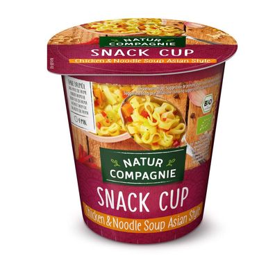 6x Natur Compagnie Snack Cup Chicken & Noodle Soup Asian Style 55g