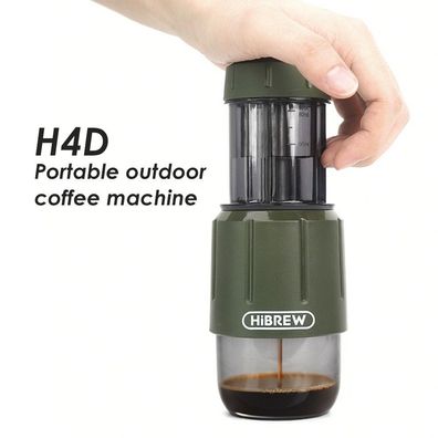 HiBREW H4D tragbare manuelle 2-in-1 kaffeemaschine,80ml Wassertankkapazität,8-15 bar