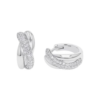 Joop! Creolen 2040545 Silber 925, rhodiniert, Zirkonia