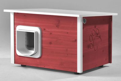 Katzenhaus Outdoor isoliert mit SureFlap Mikrochip Katzenklappe - 4 Farben