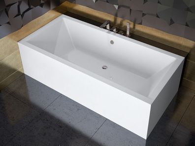 Badewanne Rechteck Acryl QUADRO 175x80 Weiß AcrylSchürze | Ablauf & Füße GRATIS !