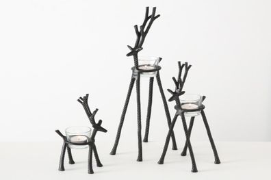 Teelichthalter Alfred Hirsch Aluminium Kerzenständer schwarz H 37 Stückpreis