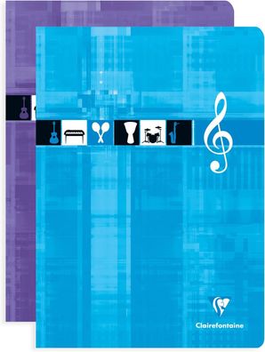 Clairefontaine 3114C - Noten- und Gesangsheft, ideal für Musikunterricht, DIN A4, 21