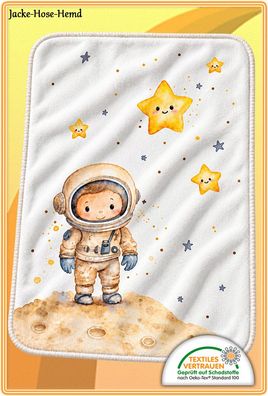 Astronaut Stern Baby Decke Kuscheldecke Super Soft-Velvet Babydecke Gr. 75x100cm NEU