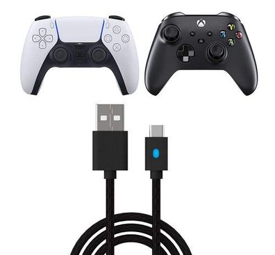 USB Typ-C Schnellladekabel geflochten 3m für Xbox Series X/S, PS5 DualSense, Nintendo