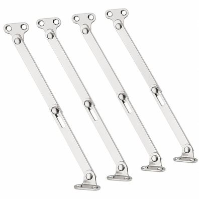 4x Klappenhalter 300 mm für Wohnmobilmöbel – Stahl vernickelt, rechts & links