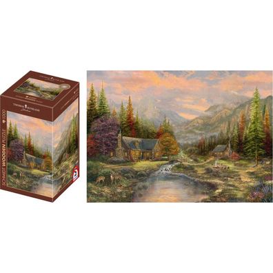 Holzpuzzle Thomas Kinkade Studios: Bergkulisse Mit Bach (1000 Teile)