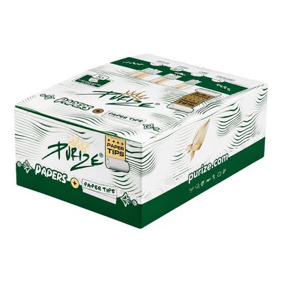 Purize King Size Slim Paper + Tips - 26 Hefte à 32 Blättchen + 32 Tips