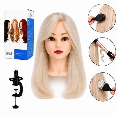 Friseur Übungskopf Jessica Echthaar 40 cm inkl. Stativ