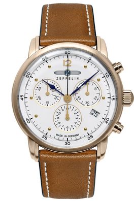 Zeppelin Herren-Armbanduhr Barcelona Chronograph Braun 9586-5