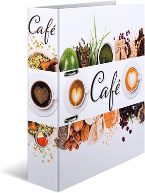HERMA Ordner A4 Kaffee, 7 cm breit, Rezeptordner zum Selberschreiben und Abheften, Kü