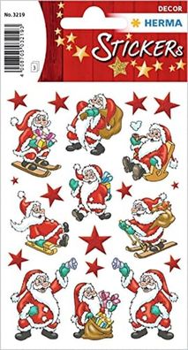 HERMA 3219 Aufkleber Weihnachtsmann klein groß, 63 Stück, Weihnachten Sticker mit Nik