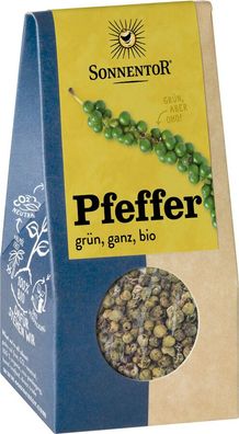 6x Sonnentor Pfeffer grün ganz, Packung 20g