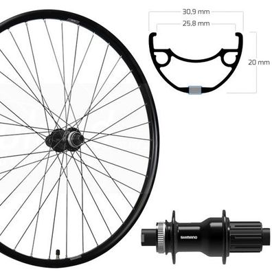 Hinterrad 28", Disc Centerlock, schwarz, SE, RIVAL 26, Aluminium