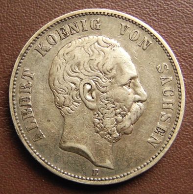 Sachsen. 5 Mark 1875 E
