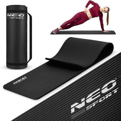 Dicke Gymnastikmatte 183 x 60 cm Neo-Sport - 192300 schwarz
