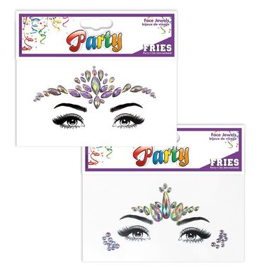 narrenwelt Face Jewels 2 sortierte Styles selbstklebende Gesichtssteine Schmucksteine