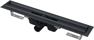 Alcadrain APZ1BLACK Duschrinne mit Rand für den perforierten Rost, Schwarz-Matt