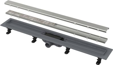 Alcadrain Duschrinne mit Rand für den Beidseitiger Rost 750mm
