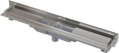Alcadrain APZ1104 Flexible Low Duschrinne mit Rand für den perforierten Rost und mit