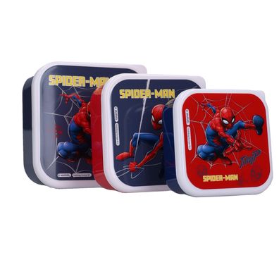Marvel Spider Man Snackbox Set 3 teilig Kinder Brotdosen Fresh Bites für Schule