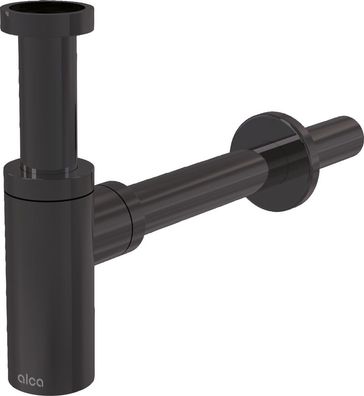 AlcaDrain Design Siphon 1 1/4" rund, Ganzmetall Gun metal gebürstet