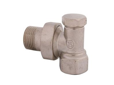 Schlösser Armaturen Heizkoerperverschraubung MUFFE Eckform, DN15, 1/2", Vernickelt