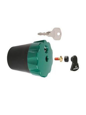 Schlösser Armaturen Haubengriff, Abschliessbar MIT Schluesselpaar, DN15, GRUEN/SCHWAR