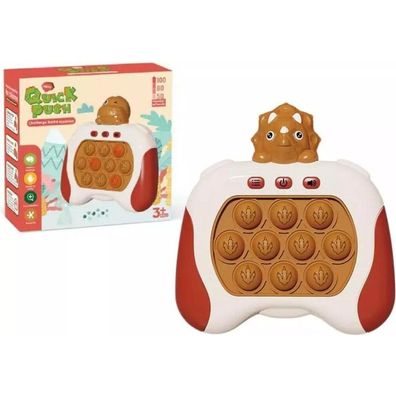 Triceratops Pop It, batteriebetrieben, sensorisches Spiel, Licht und Ton, Braun