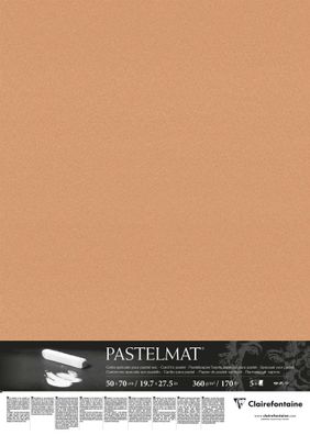 Clairefontaine Pastelmat 50x70 360g sienne 5Bl