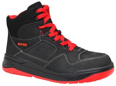 ELTEN Maverick Mid ESD S3 Sicherheitsstiefel Leder Stahlkappe Gr 47 Schwarz