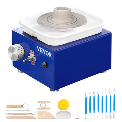 VEVOR Töpferscheibe 30 W elektrisch 0-300 U/min Keramik Blau mit Schérze