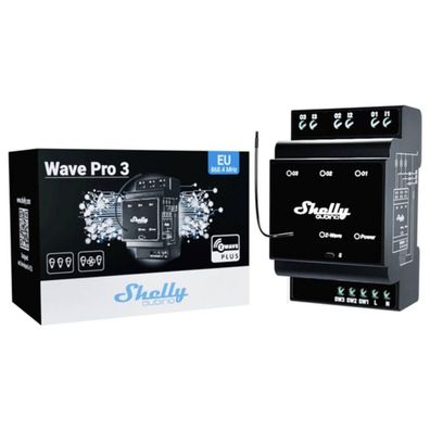 Shelly Wave Pro 3 Z-Wave Schalter 3-Kanal 48A DIN-Schiene potentialfrei