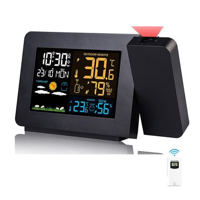 Vorrinc Funk-Wetterstation mit Außensensor Projektionswecker Hygrometer