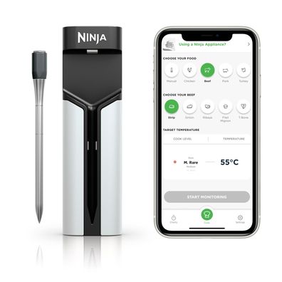 Ninja ProChef Kabelloses Bratenthermometer Bluetooth 50 m WP100EU Silber