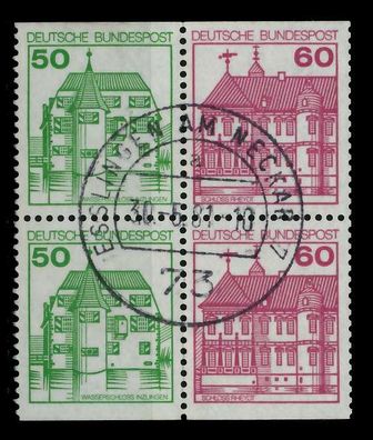 BRD BUND Zusammendruck Nr W73 + W74 zentrisch gestempelt VIERE X78302E