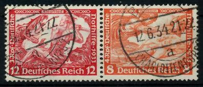 D-REICH Zusammendruck Nr W55 gestempelt WAAGR PAAR X7A177E