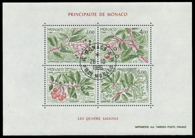 MONACO Block 34 zentrisch gestempelt S01742E