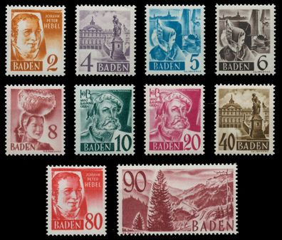 FZ BADEN 3. Ausgabe Spezialisiert Nr 28-37 postfrisch XB01C2A