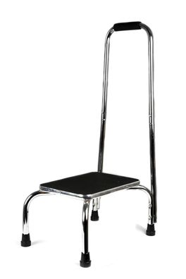 Trittstufe mit höhenverstellbarem Haltegriff Chrom 88-108 cm