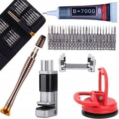 Rosfix Set LCD Reparaturwerkzeuge – 25in1 Schraubendreher + B7000 Kleber