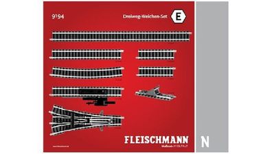 Fleischmann 9194 Dreiwegweichen-Set E ohne OVP Spur N