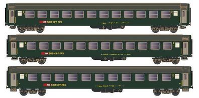Kato Lemke K23012 3-tlg. Wagen-Set der SBB inkl. Innenbele Spur N