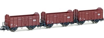 Hobbytrain H24302 3er Set offene Güterwagen Fbk Spur N