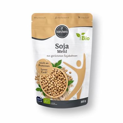 Borchers Bio Sojamehl, 350g, aus gerösteten Sojabohnen, veganer Ei-Ersatz, Premi