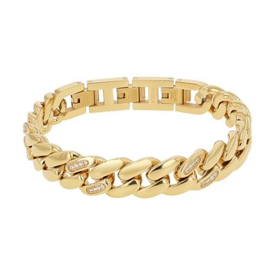 Joop! Damen Armband 2040557 Edelstahl, Gold plattiert, Zirkonia