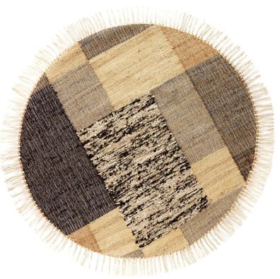 Teppich aus Jute, Wolle und Baumwolle 240 cm Dm