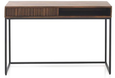 Schreibtisch mit laminierter Schublade, massives Mangoholz