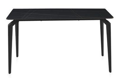 Schwarzer Keramiktisch mit schwarzen Metallbeinen