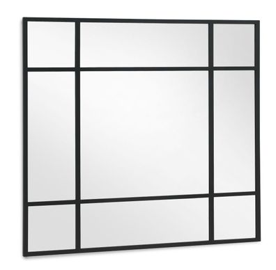 Quadratischer Spiegel 120 x 120 cm schwarzer Metallrahmen